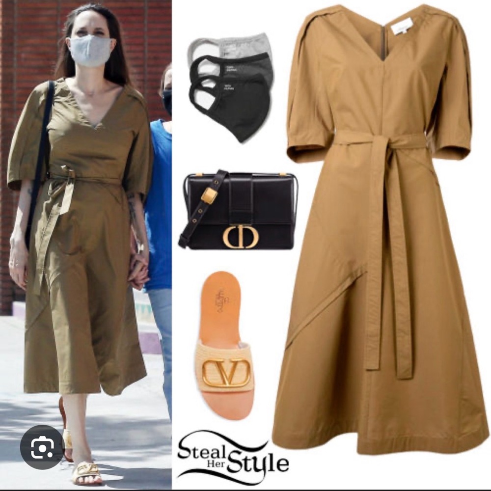 3.1 Phillip Lim Olive/Brown balloon sleeve dress - Picture 2 of 7
